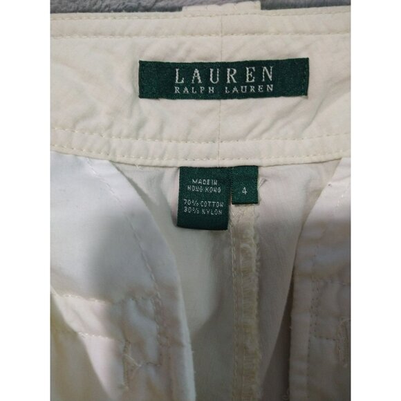 Vintage Ralph Lauren Pants Womens 4 Cream Cargo Ripstop Utility Gorpcore 90s - Picture 6 of 7